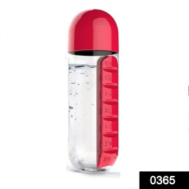 0365 -7 Days Pill Tablet Medicine Organizer with Water Bottle 600ml