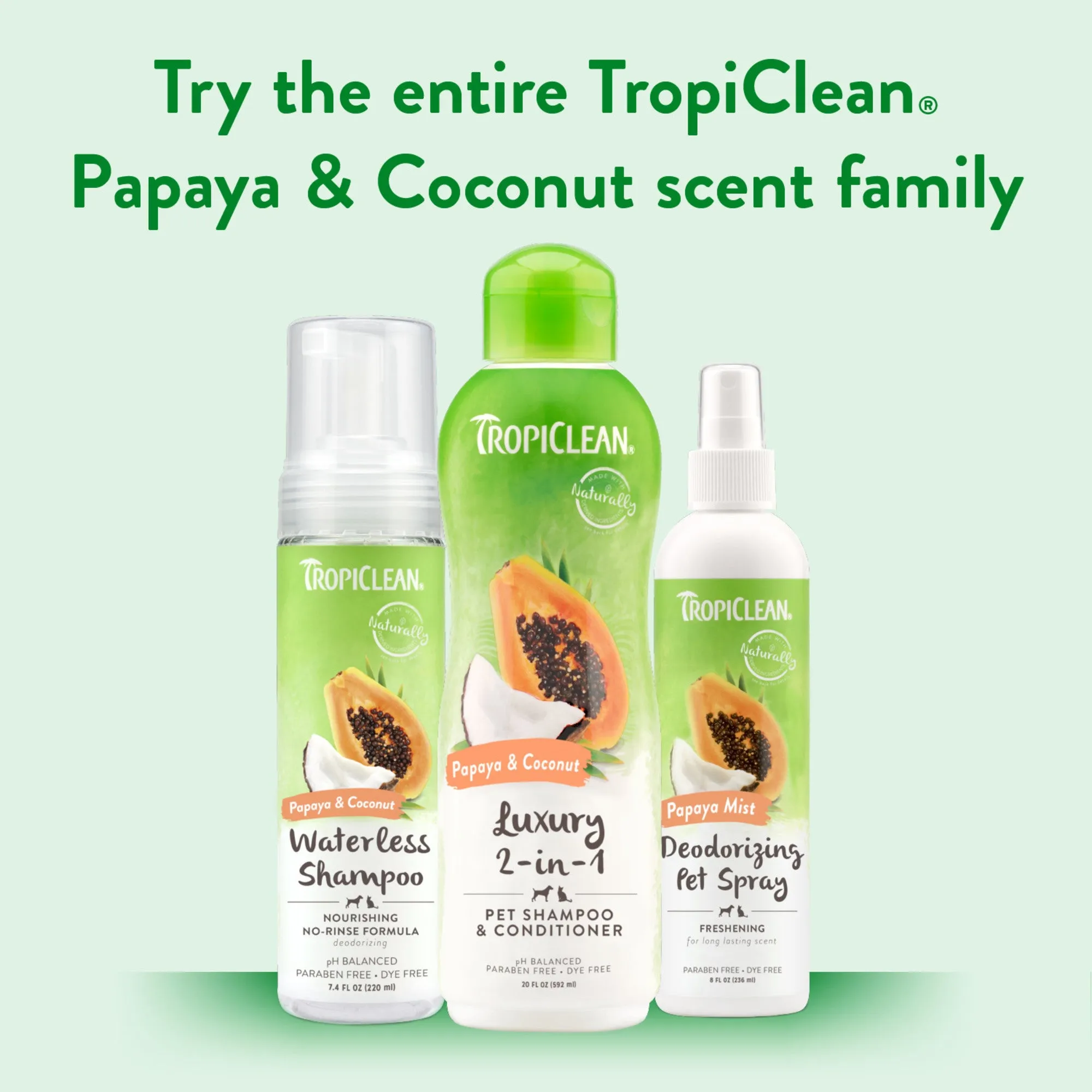 20% OFF: TropiClean Papaya & Coconut Waterless Shampoo For Dogs & Cats