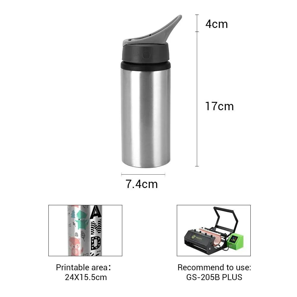 600ML Portable Aluminium Bottle - Silver