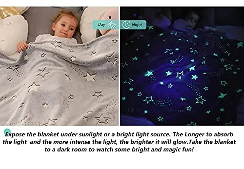 AHC Glow in The Dark Polyester Microfiber Blanket for Kids (Pink 150 x 100 cm)