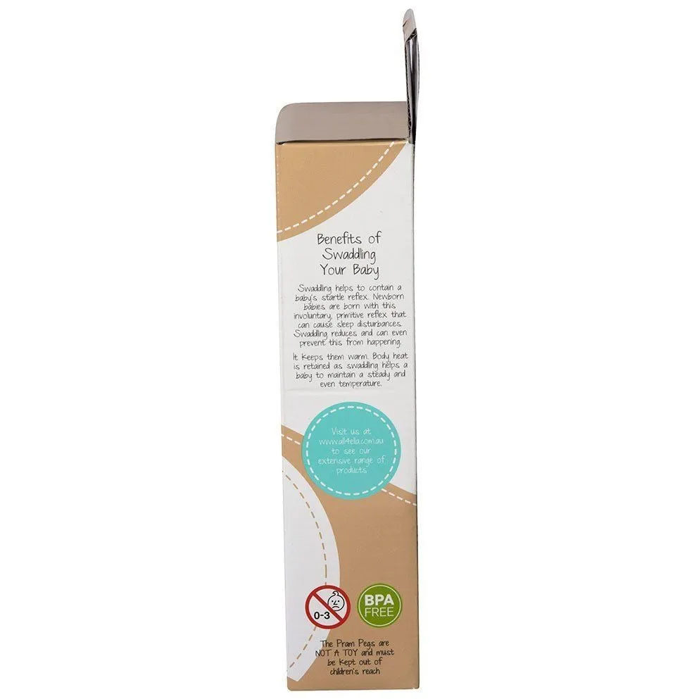 All4Ella Bamboo Baby Swaddle Wrap & Pram Peg Set - Sprinkle Blue