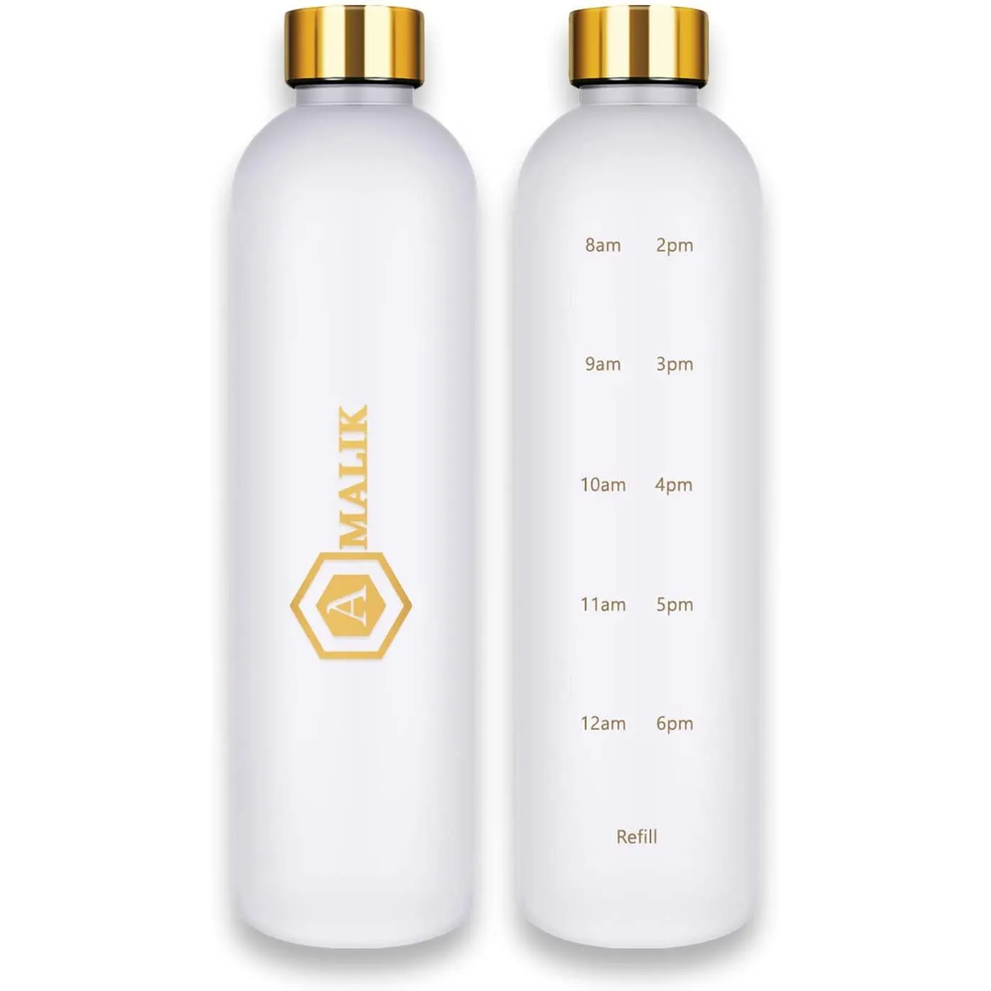 Amalik Motivational 32 oz Sports water bottle with Time markings, Leakproof Bpa Free Reusable Drop Resistant Eco-Friendly Drink Bottle 1 Liter
