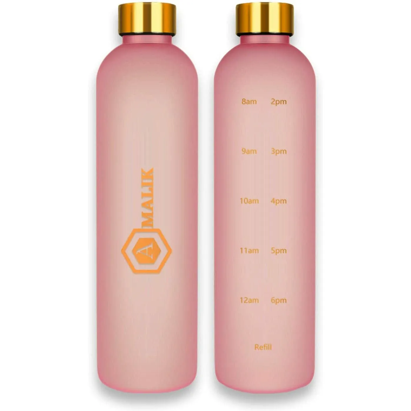Amalik Motivational 32 oz Sports water bottle with Time markings, Leakproof Bpa Free Reusable Drop Resistant Eco-Friendly Drink Bottle 1 Liter
