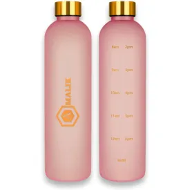 Amalik Motivational 32 oz Sports water bottle with Time markings, Leakproof Bpa Free Reusable Drop Resistant Eco-Friendly Drink Bottle 1 Liter
