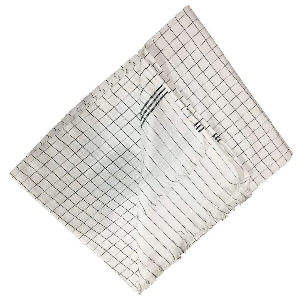 AQRATE 100% Cotton Soft Beautiful Black Check Single Bed Size Skin Friendly Summer Blanket/Khes/Dohar/Top Sheet Set/Chadar