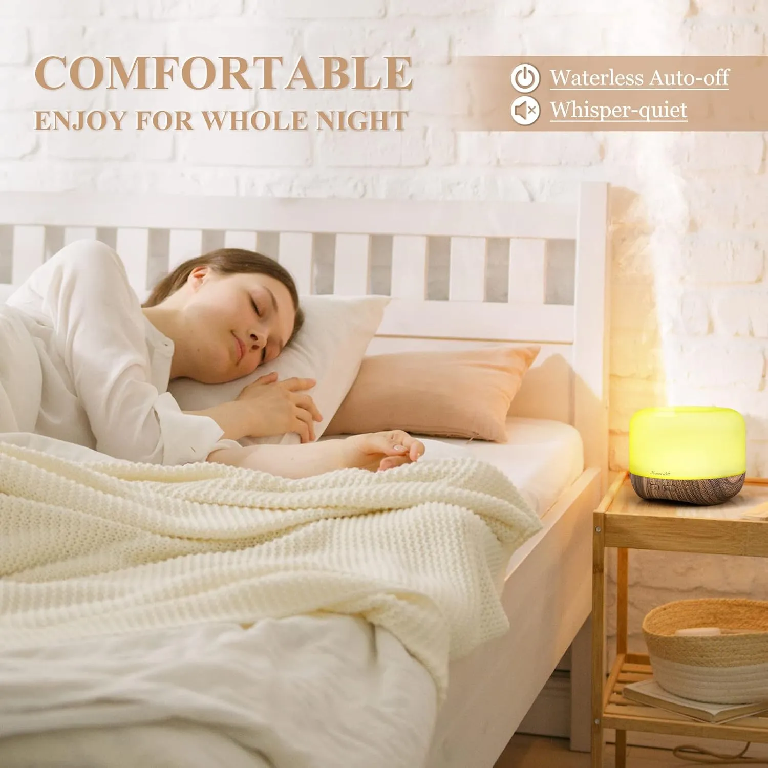 Aromatherapy Essential Oil Diffuser for Room: Air Humidifier Aroma Scent Cool Mist Diffuser Colorful Lights Wood Cute Small Large Waterless Auto Off Ultrasonic Diffusers for Home Bedroom (300ml)