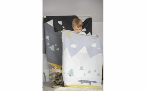 Baby blanket wolf light blue