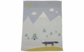 Baby blanket wolf light blue