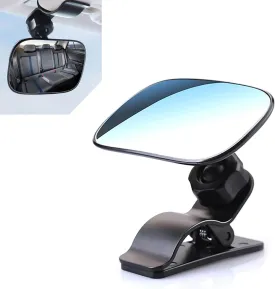 Baby Car Mirror, Multi-angle Adjustable Rear Seat Infant Safety Viewing Mirror, Sun Visor Clip-on High Definition Large Field of View Mirror, Universal for Most Cars Trucks (Black)