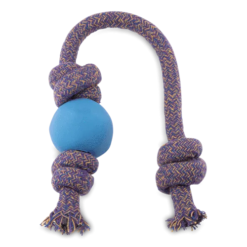BECO NATURAL RUBBER BALL ON ROPE - SMALL