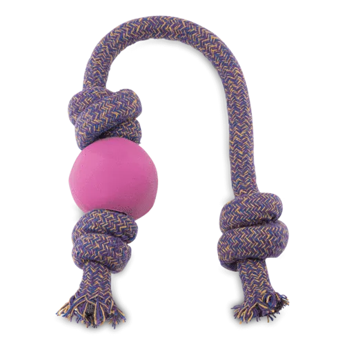 BECO NATURAL RUBBER BALL ON ROPE - SMALL