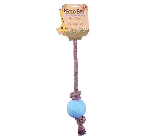 BECO NATURAL RUBBER BALL ON ROPE - SMALL