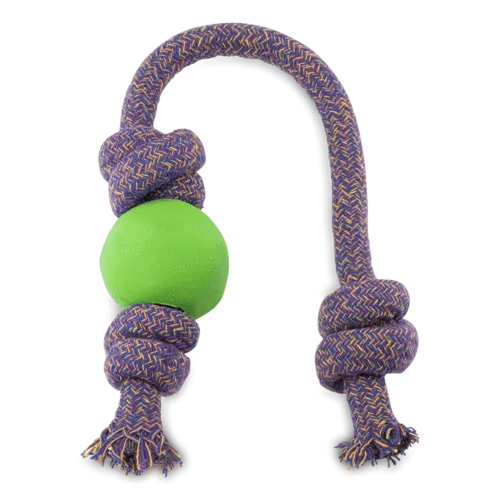 BECO NATURAL RUBBER BALL ON ROPE - SMALL