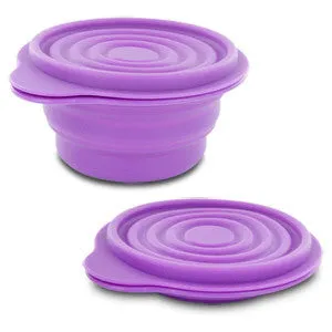 BPA-Free 1.5 Cup Collapsible Silicone Container with Lid, Purple