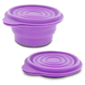 BPA-Free 1.5 Cup Collapsible Silicone Container with Lid, Purple