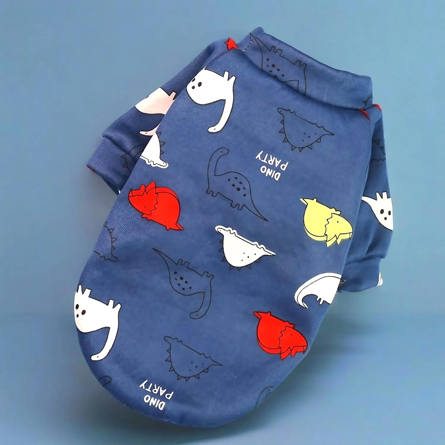 Cartoon Small Dog Clothes for Boys, Small Dog Sweater Female Cute Dinosaur Pattern Fleece Dog Sweaters Puppy Sweaters Shirts for Small Dogs Boy Frenchie Pug (M), Medium, Navy