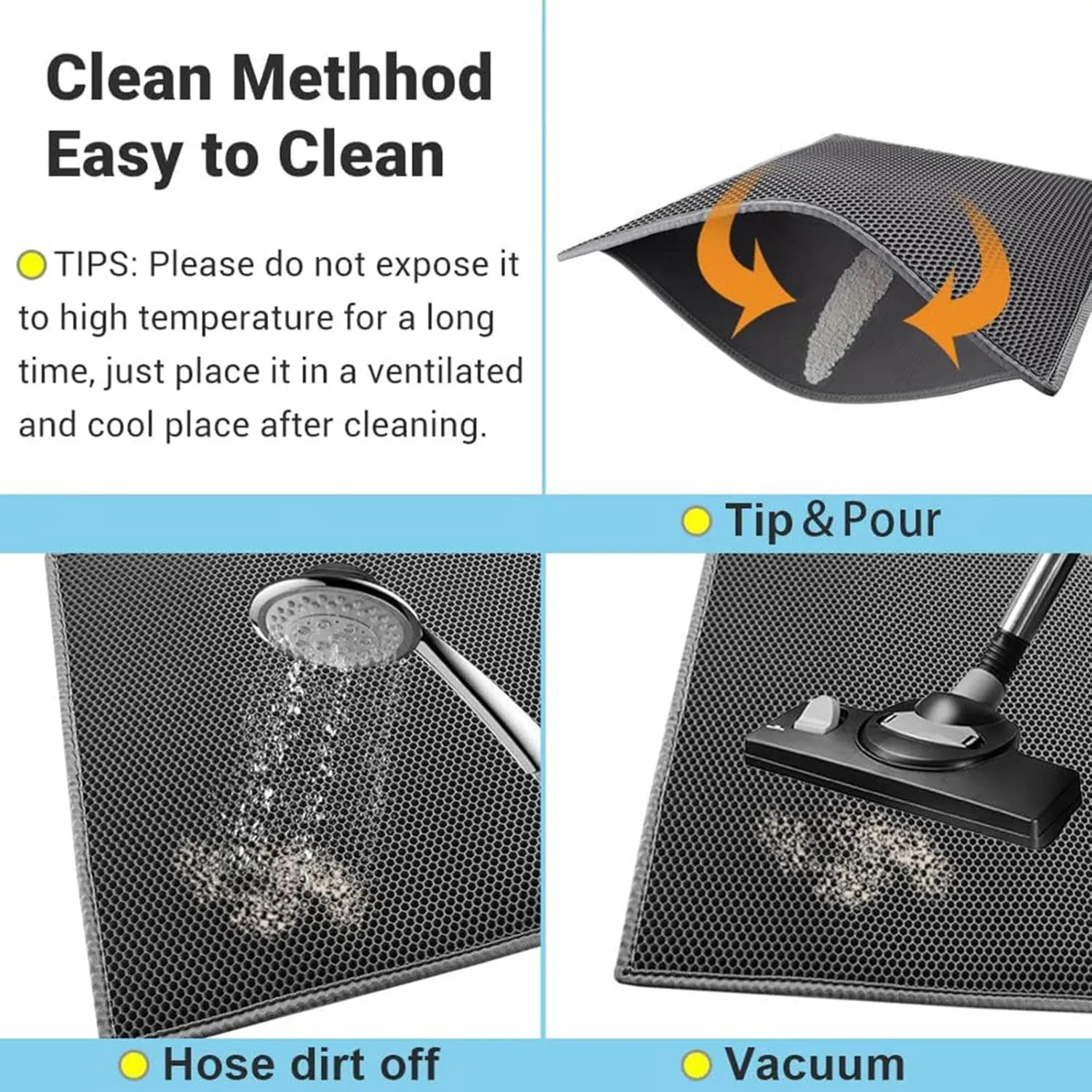 Cat Litter Mat, 24X35In/26X46In Double Layer Easy Clean Cat Litter Trap Mats Cat Litter Pad, Less Waste,Soft On Paws,Non-Slip,26X46In-Gray