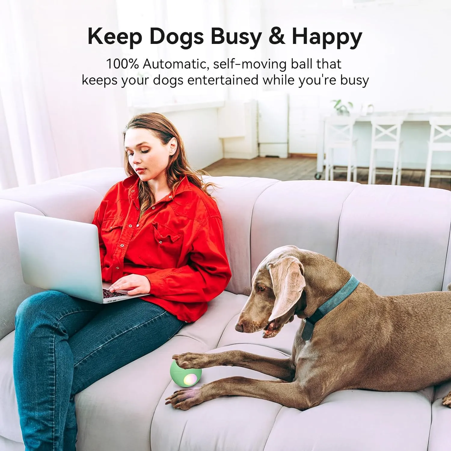 Cheerble Smart Interactive Dog Toy, Wicked Ball, Automatic Moving Bouncing Rotating Ball, Active Rolling Ball for Medium Large Dogs Boredom, Peppy Pet Ball with Lights, Fun Birthday Gift