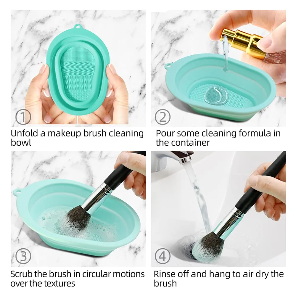 Collapsible Makeup Brush Cleaning Mat Silicone