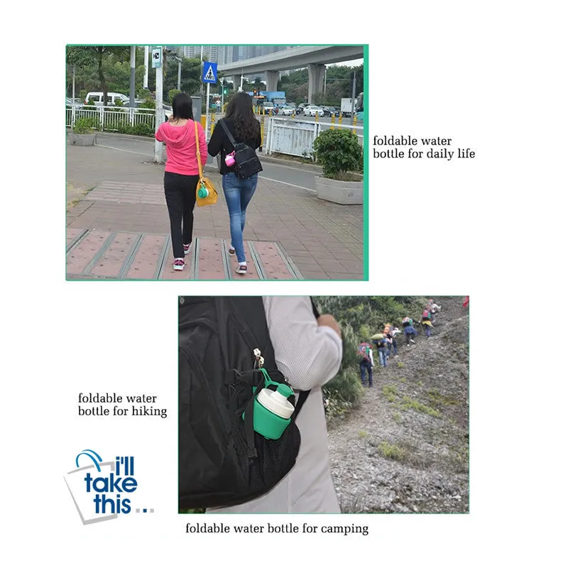Collapsible Silicone Water Bottle 520ml / 17Oz