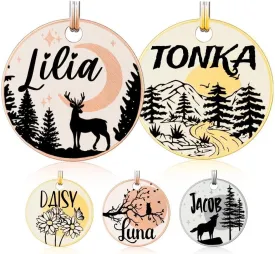 Double Colors Personalized Dog Tag, Custom Dog ID Tags Engraved for Pets, Double Sided Deep Engraved pet tag, Cute Cat Name Tag, Unique Cat & Dog Collar Charm