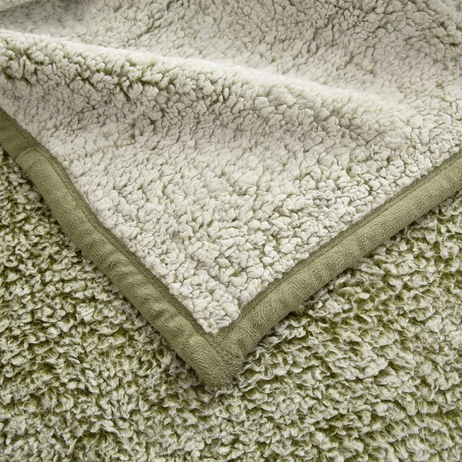 EMME Fleece Throw Blankets Soft Sherpa Plush Blankets for Couch Cozy Bed Blanket(Sage, 50"x60")