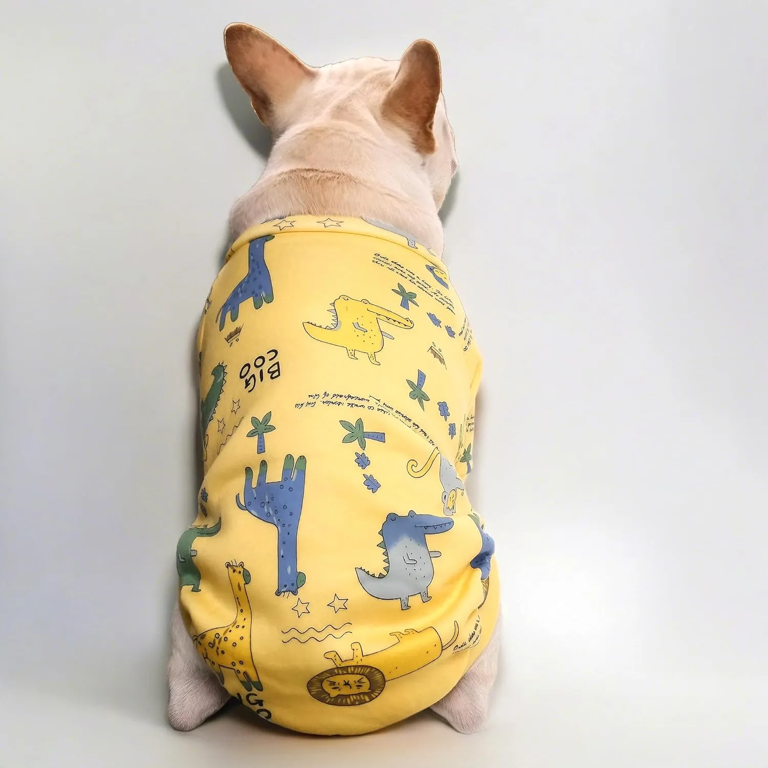 French Bulldog Clothes, Cartoon Dog Sweaters for Small Dogs Male Female, Fleece Dog Shirts for Small Dogs Clothes for Frenchie Dog Chihuahua Pomeranian Pug (Yellow,M)