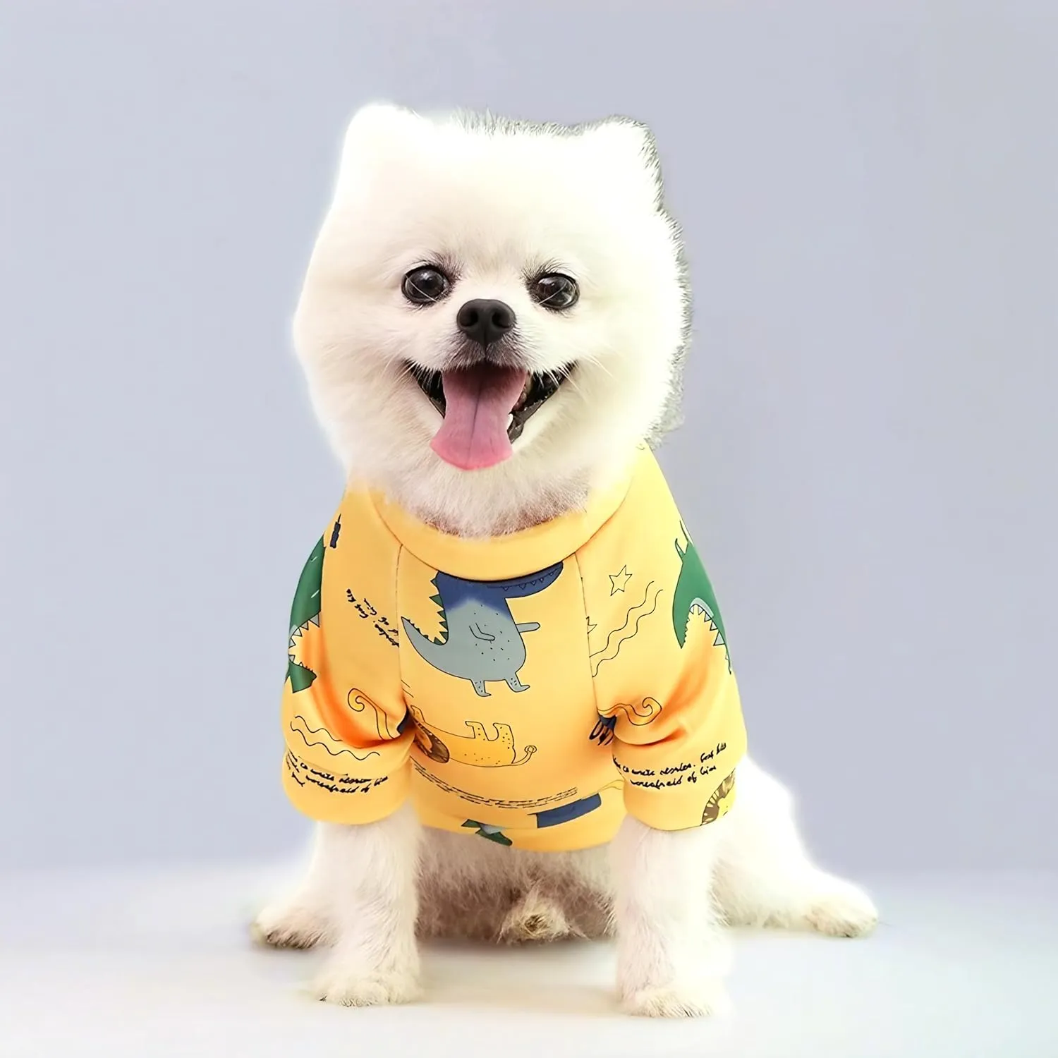 French Bulldog Clothes, Cartoon Dog Sweaters for Small Dogs Male Female, Fleece Dog Shirts for Small Dogs Clothes for Frenchie Dog Chihuahua Pomeranian Pug (Yellow,M)