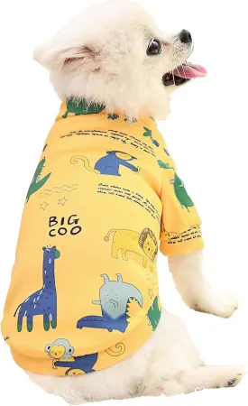 French Bulldog Clothes, Cartoon Dog Sweaters for Small Dogs Male Female, Fleece Dog Shirts for Small Dogs Clothes for Frenchie Dog Chihuahua Pomeranian Pug (Yellow,M)