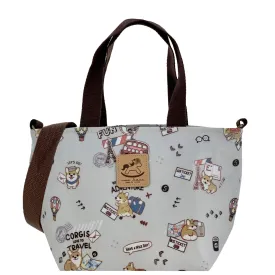 Gray Corgi Adventure Mini Travel Tote
