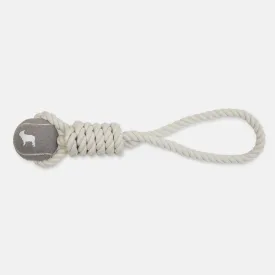 Grey Tennis Ball and Rope Dog Tug Toy