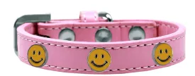 Happy Face Widget Dog Collar Light Pink Size 20