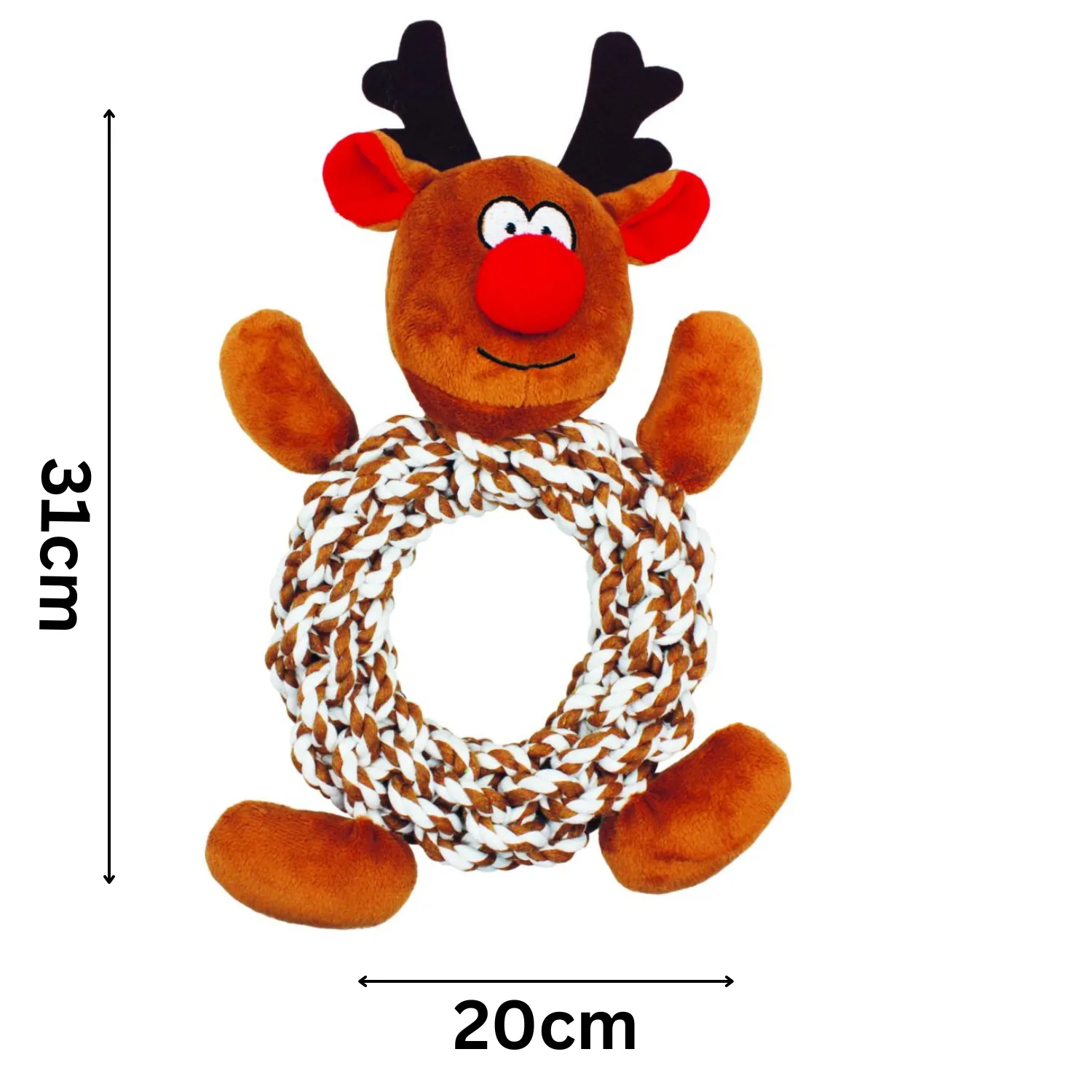 Holly & Robin | Knottie Ring Reindeer Rope Toy