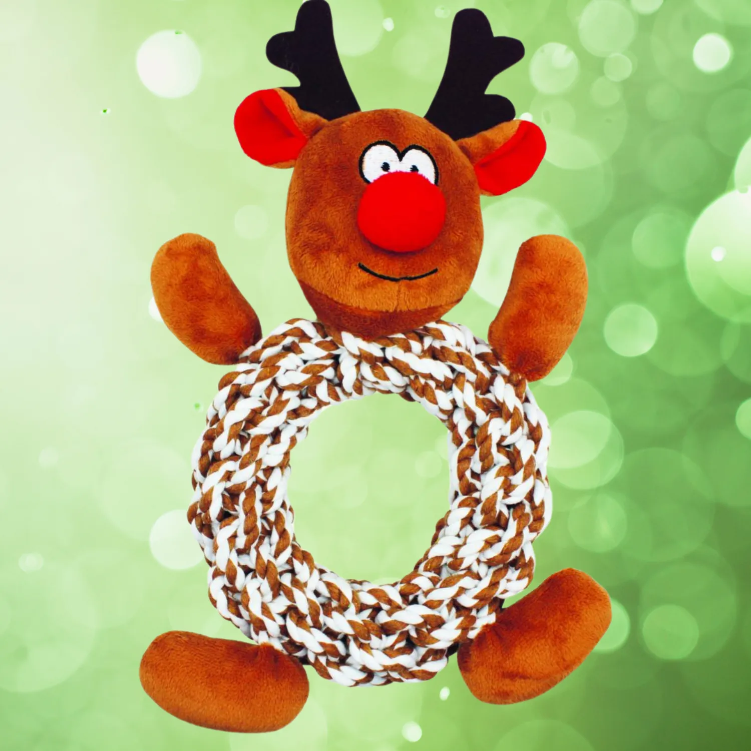 Holly & Robin | Knottie Ring Reindeer Rope Toy