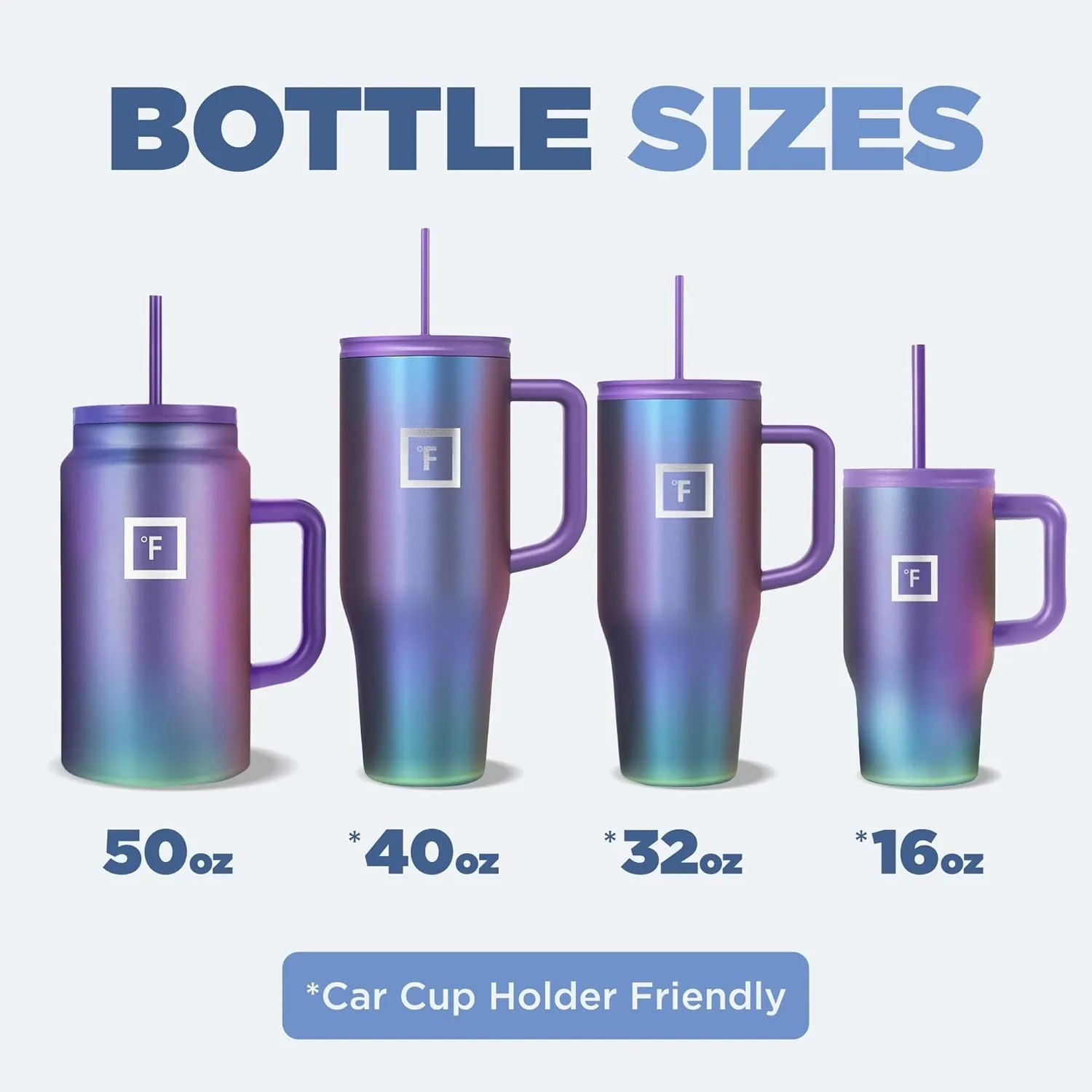 IRON FLASK Co-Pilot Insulated Mug w/Straw & Flip Cap Lids - Cup Holder Bottle for Hot, Cold Drink - Leak-Proof- Water, Coffee Portable Travel Tumbler - Cashmere Cream, 16 Oz