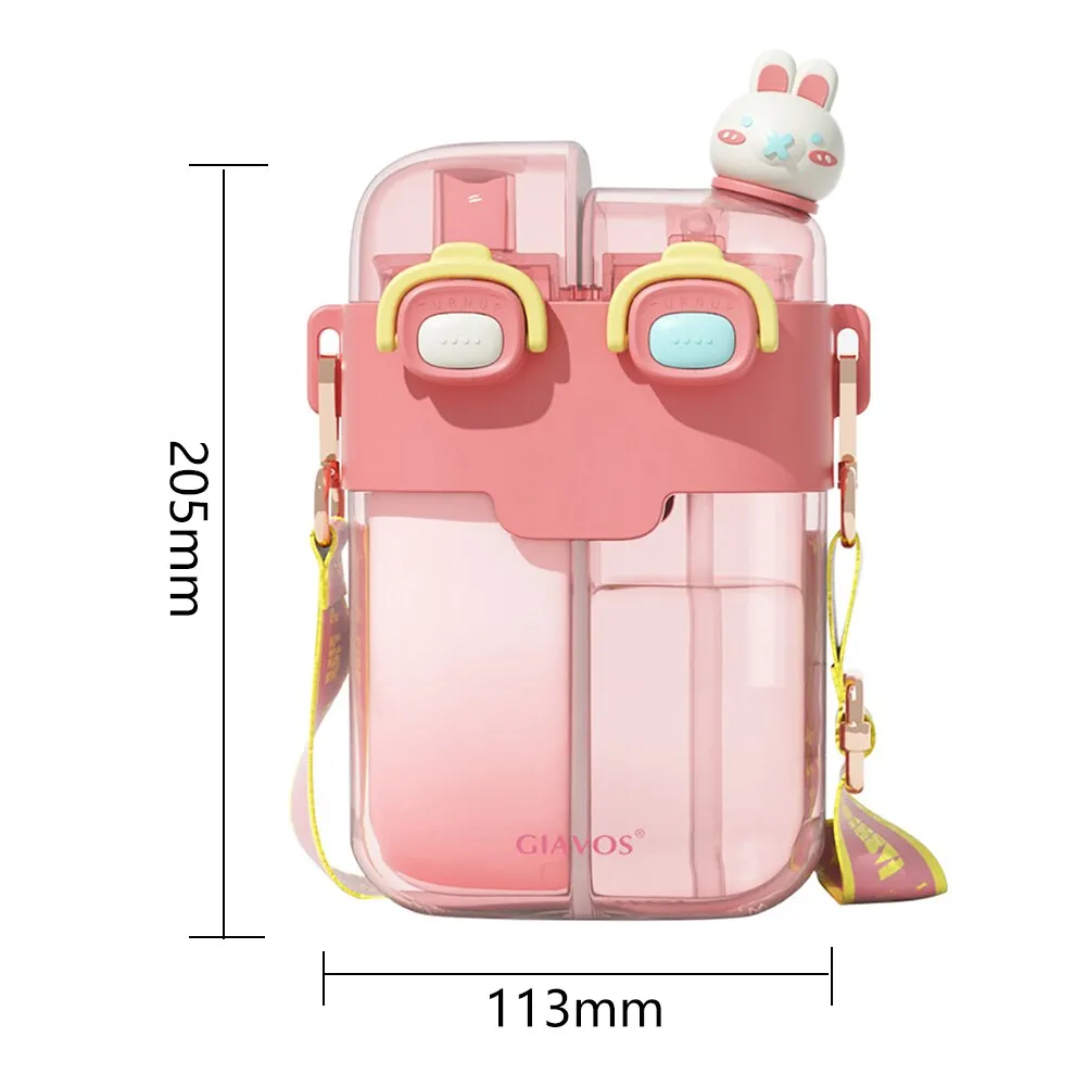 Leakproof Sports Drink Bottle with Dual Drinking Options and Straw