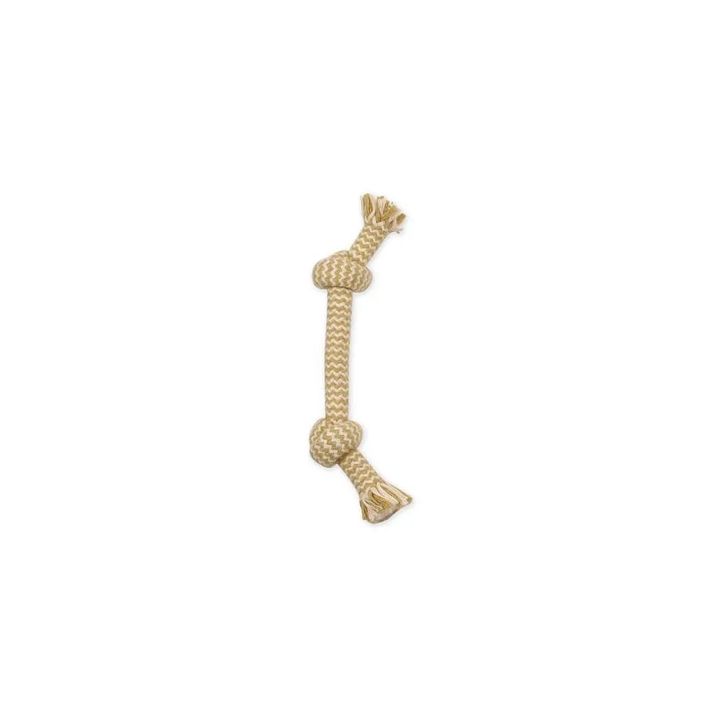 MAMMOTH Flossy Chews 2-Knot Bone 9" Peanut Butter-Scented Dog Toy