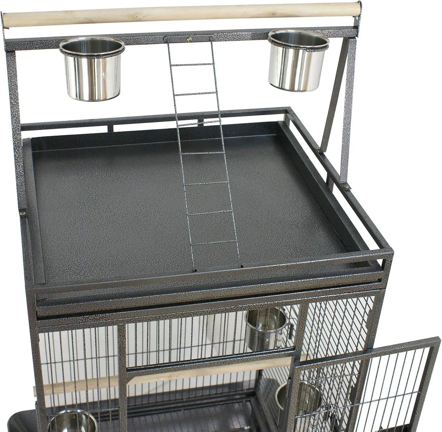 Nova Microdermabrasion 68-Inch Height Wrought Iron Standing Large Play Top Bird Cage for African Grey Small Quaker Parrot Cockatiel Sun Parakeet Green Cheek Conure Dove Budgie Lovebird