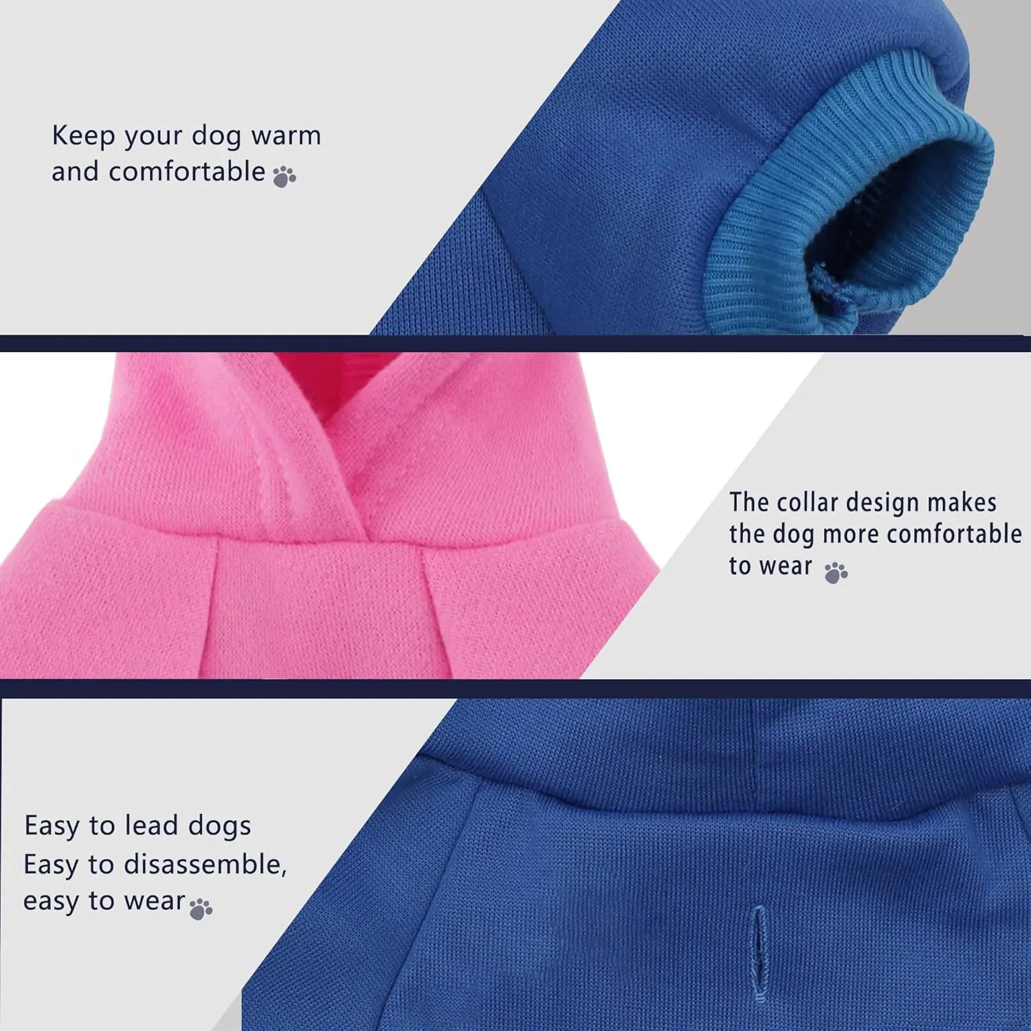 Paiaite Light Blue Chihuahua Dog Hoodie: Warm and Stylish with a 'The Dog Face' Printed Sweatshirt, Pet Clothes, and Sweater Coat All in One - Perfect for Winter and Cool Summer Nights! S