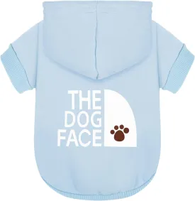 Paiaite Light Blue Chihuahua Dog Hoodie: Warm and Stylish with a 'The Dog Face' Printed Sweatshirt, Pet Clothes, and Sweater Coat All in One - Perfect for Winter and Cool Summer Nights! S