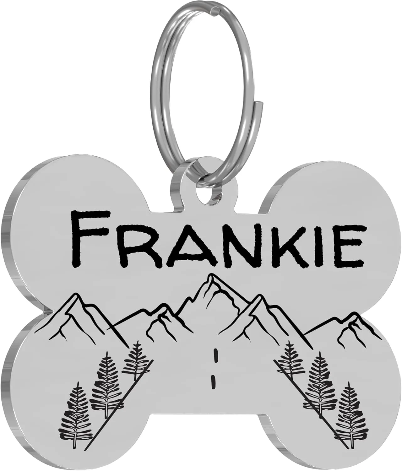 PawFurEver Personalized Pet Tags - Custom Engraved Dog & Cat ID Tags, Stainless Steel, Funny Bone & Silver Designs