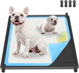 Puppy Baby Potty Pee Pad Holder Tray Compatible with 22" x 22", Thickened Heavy Silicone Mat, Reusable, Washable, High Edge Leakproof Pads for Training Dog, Potty, Doggy, Cats, Rabbits