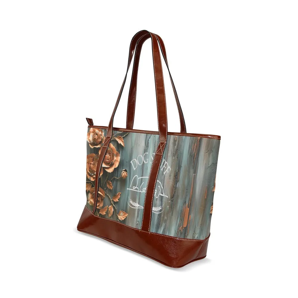 "DOG STUFF" American Farmhouse Patina Copper Rose Zipper Overnight Bag
