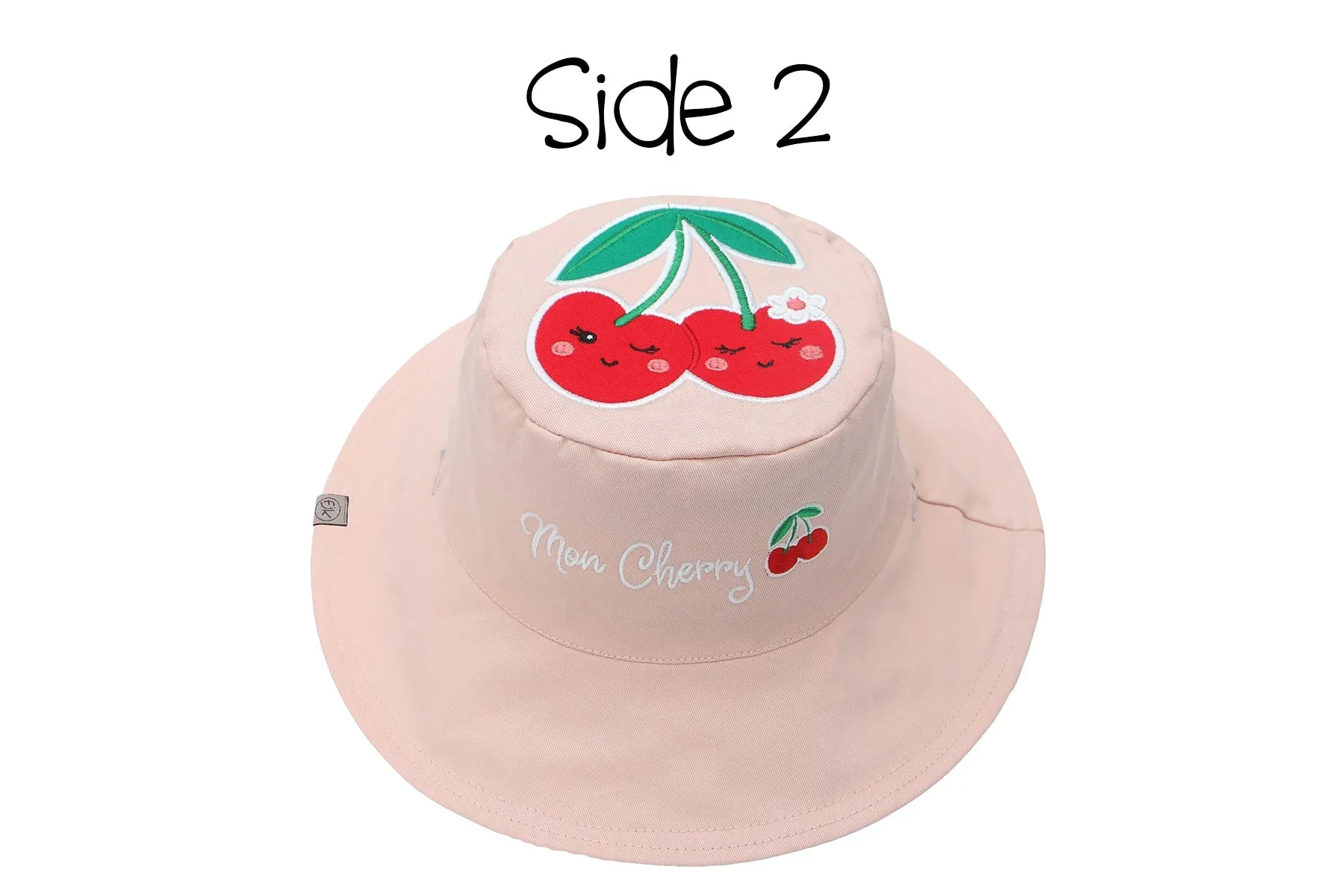 Reversible Kids & Toddler Sun Hat - Cat & Cherry