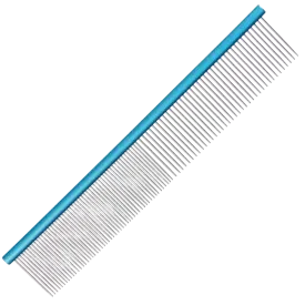 Spectrum Aluminum Comb Light Blue 50/50 with Short Teeth by Groom Professional