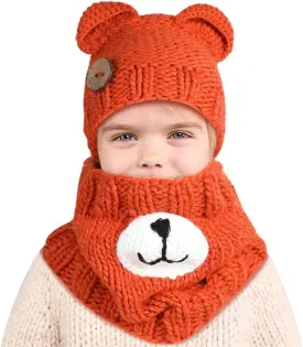 Sumolux Winter Kids Warm Cat Animal Hats Knitted Coif Hood Scarf Beanies for Autumn Winter