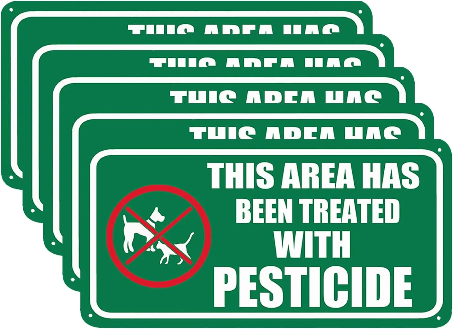This Area Has Been Treated with Pesticide Please Keep All Pets Off The Grass Sign Grass Yard Sign for Lawn/Garden 5X10-5Pcs Inch