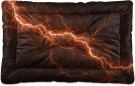 Thunder Lightning Crate Pet Bed, Portable Washable Dog Cat Mat, Soft Comfortable Pet Mattress with Non-Slip Bottom for Dogs Cats Sleeping, 36 x 24 Inch