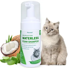 Waterless Cat Shampoo No Rinse Kitten Shampoo, Easy Cat Bath Cleaning Fur Lick Safe - Hypoallergenic Cat Shampoo for Long and Short Hair