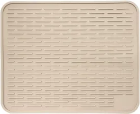 XXL Super Size Silicone Dish Drying Mat 24 x 18 Inch - Large Drainer Mat and Trivet by LISH (Beige)